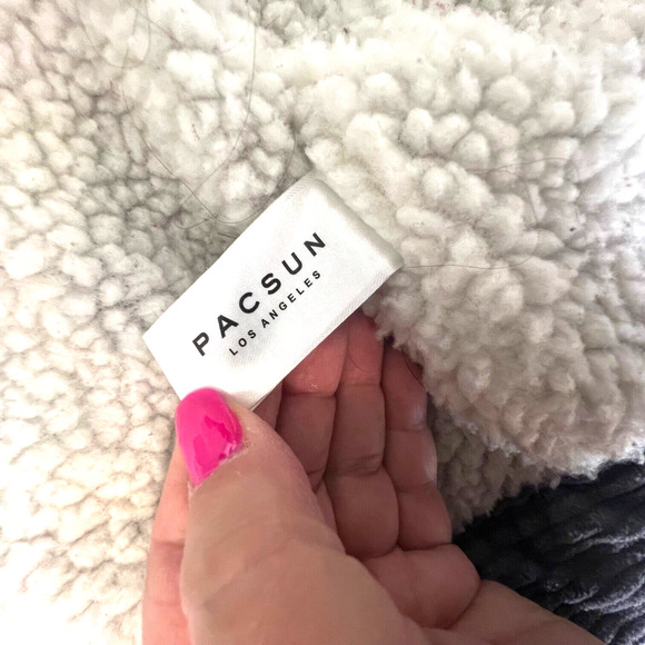 Pacsun Corduroy Trucker Jacket Women XSmall Gray Sherpa Cozy Gorpcore Retro - Picture 8 of 13